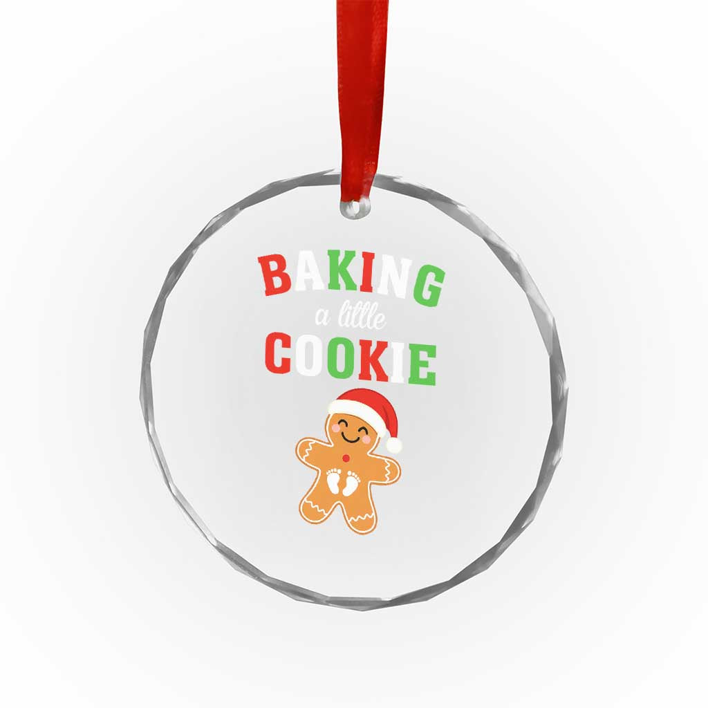 Christmas Pregnant Crystal Glass Ornament Baking A Little Cookie Maternity Pregnancy Announcement TS10 Print Your Wear