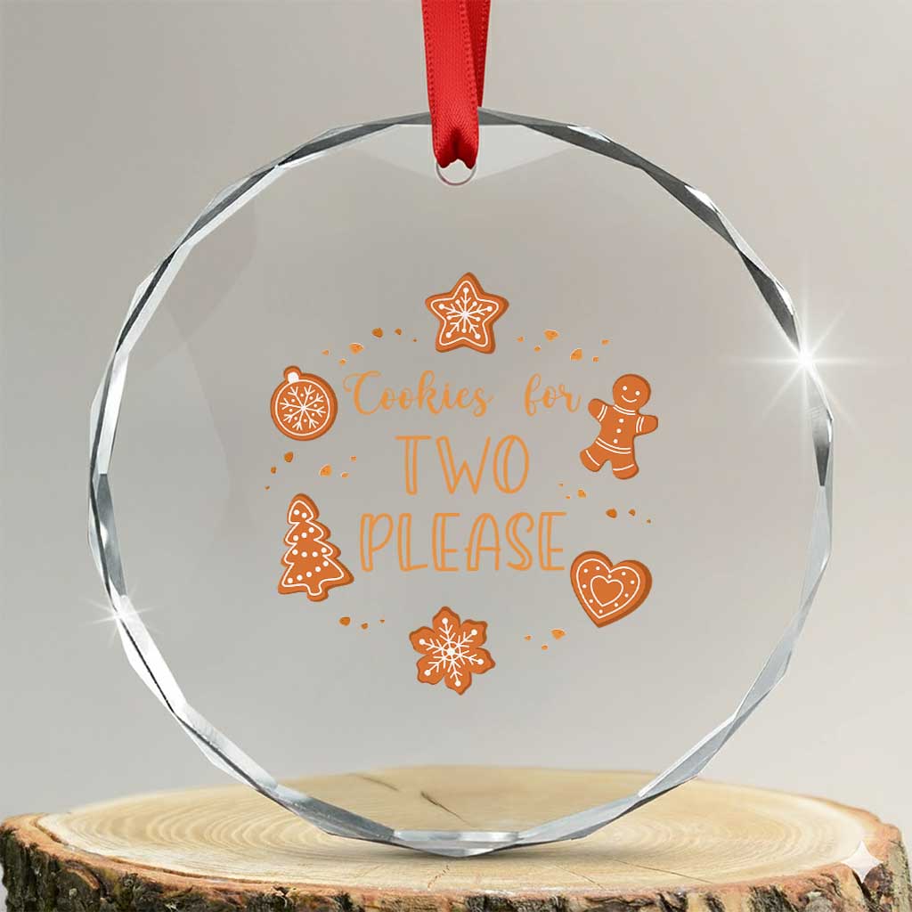 Christmas Pregnant Crystal Glass Ornament Cookies For Two Please Pregnancy Announcement TS10 Transparent Glass 3'' Circle Print Your Wear