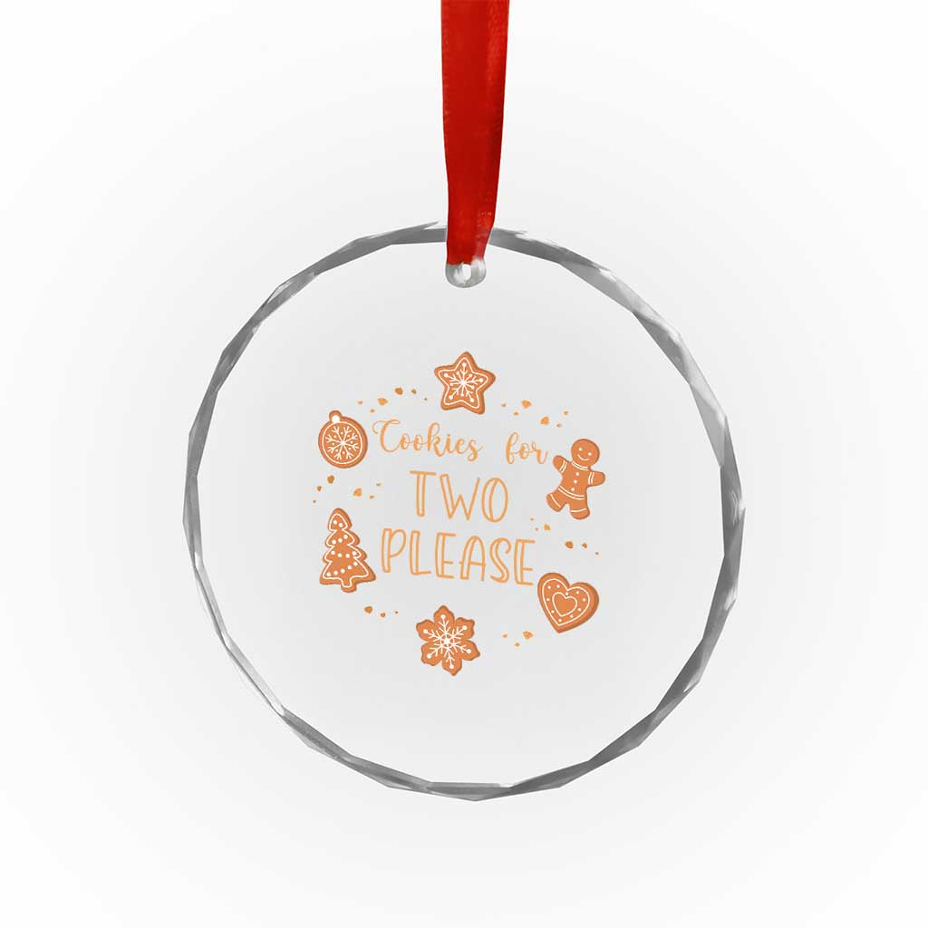 Christmas Pregnant Crystal Glass Ornament Cookies For Two Please Pregnancy Announcement TS10 Print Your Wear