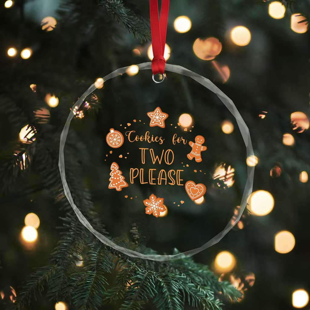 Christmas Pregnant Crystal Glass Ornament Cookies For Two Please Pregnancy Announcement TS10 Print Your Wear