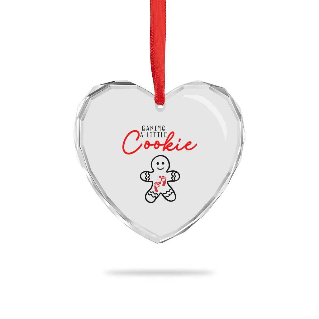 Christmas Pregnant Heart Crystal Glass Ornament Baking A Little Cookie Maternity Gingerbread TS10 Print Your Wear