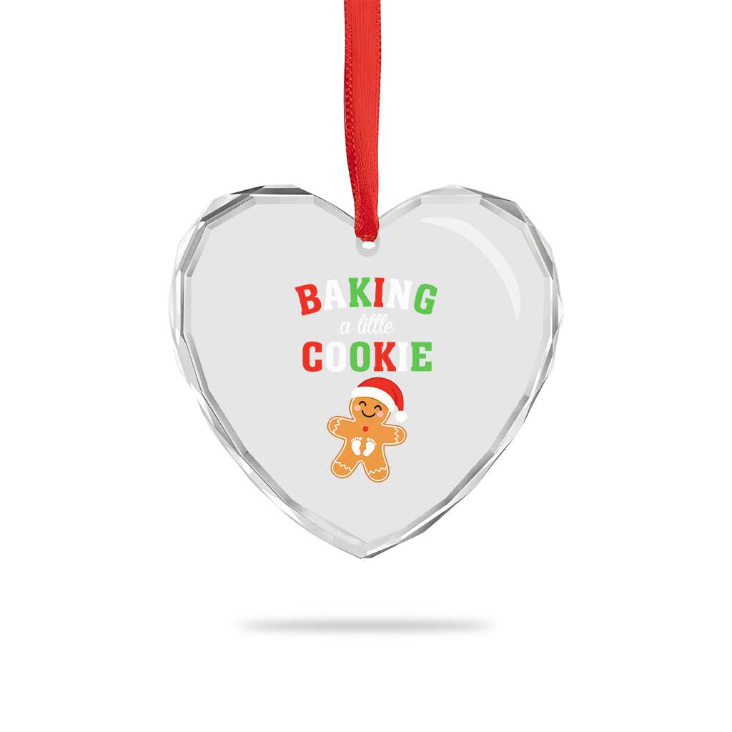 Christmas Pregnant Heart Crystal Glass Ornament Baking A Little Cookie Maternity Pregnancy Announcement TS10 Print Your Wear