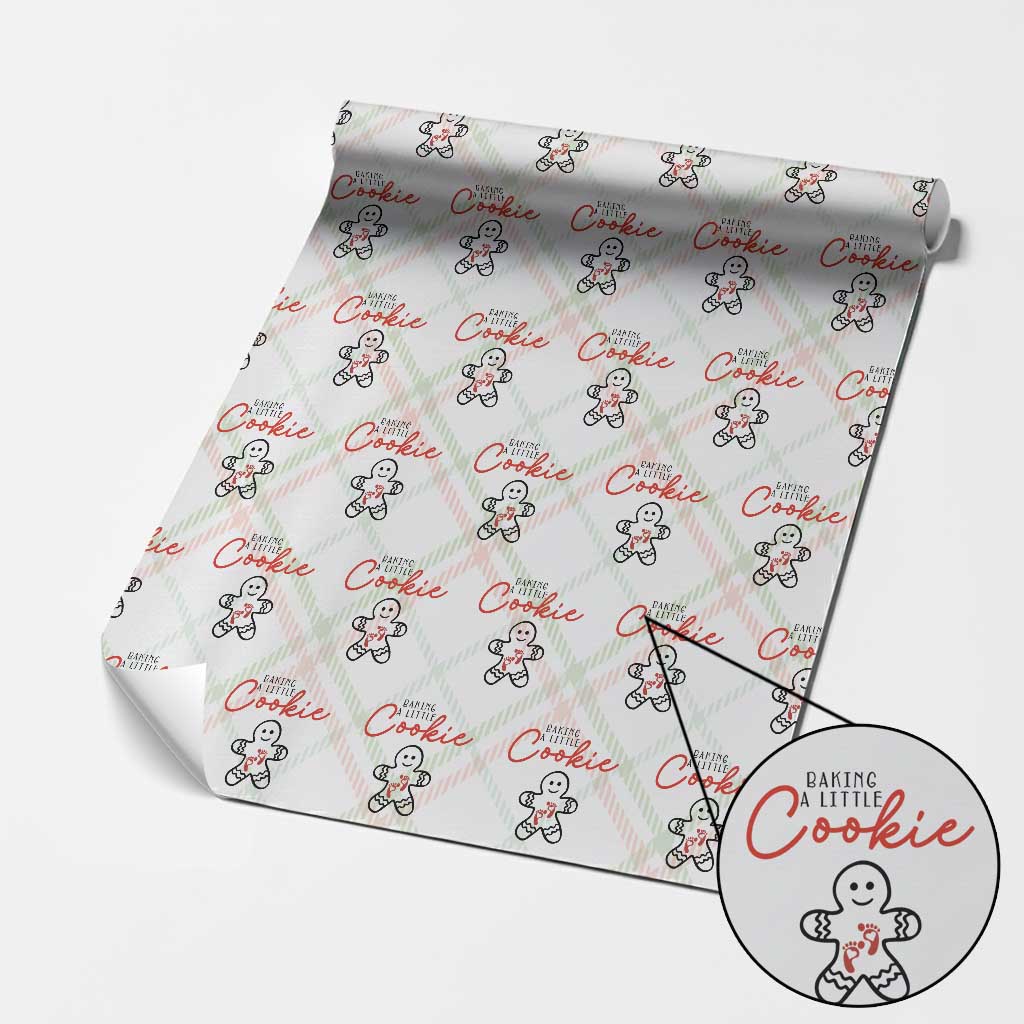 Christmas Pregnant Wrapping Paper Roll Baking A Little Cookie Maternity Gingerbread TS10 Christmas Plaid Print Your Wear