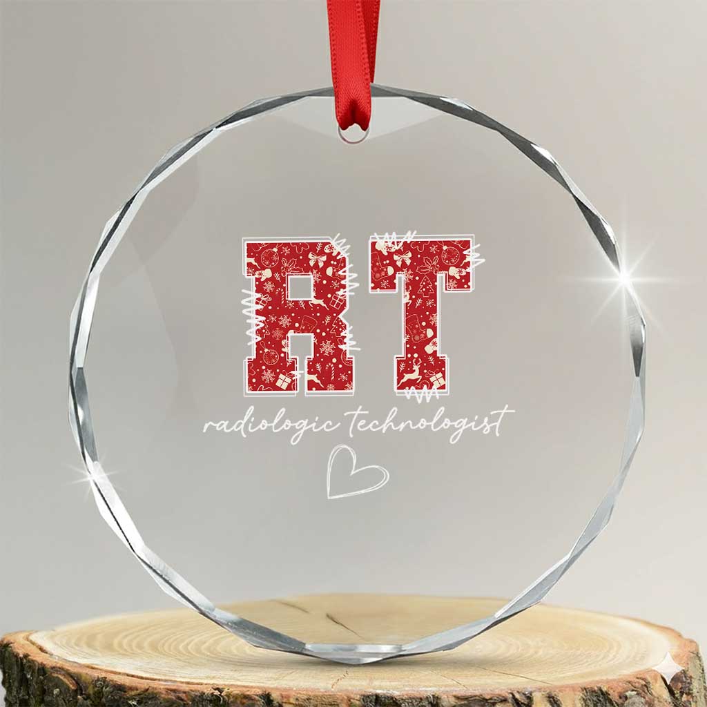 Christmas Radiology Crystal Glass Ornament RT Xray Rad Tech Gift TS10 Transparent Glass 3'' Circle Print Your Wear