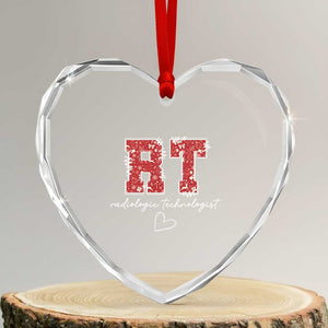 Christmas Radiology Heart Crystal Glass Ornament RT Xray Rad Tech Gift TS10 Transparent Glass 3'' Heart Print Your Wear