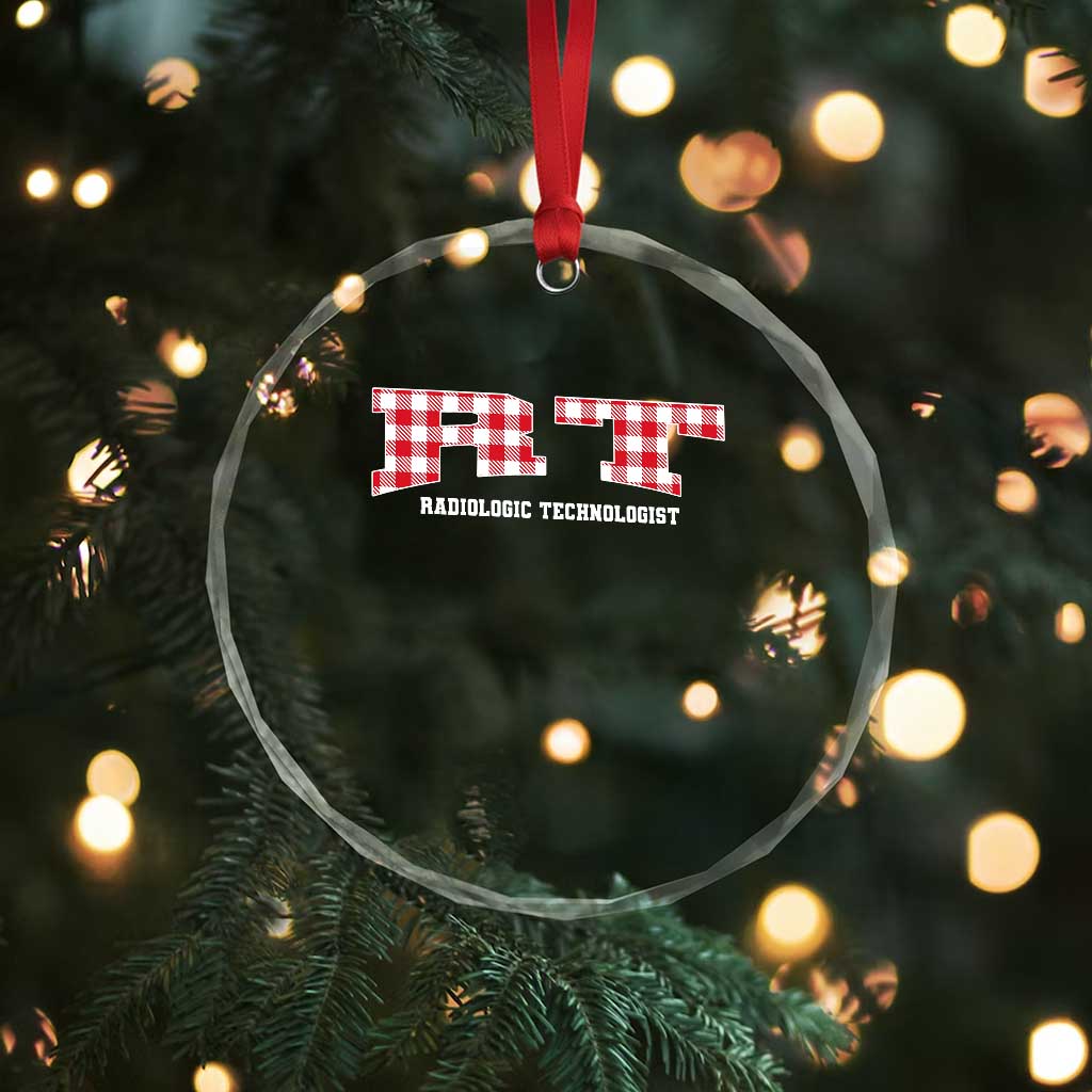 Christmas Radiology Technologist Crystal Glass Ornament Buffalo Plaid RT Rad Tech Gift TS10 Print Your Wear