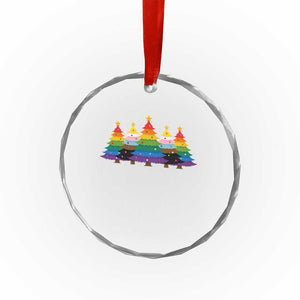 Christmas Rainbow Tree LGBTQ Support Crystal Glass Ornament Holiday Pride Gift TS12 Print Your Wear