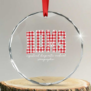 Christmas RDMS Crystal Glass Ornament Buffalo Plaid Sonographer Ultrasound Tech Gift TS10 Transparent Glass 3'' Circle Print Your Wear