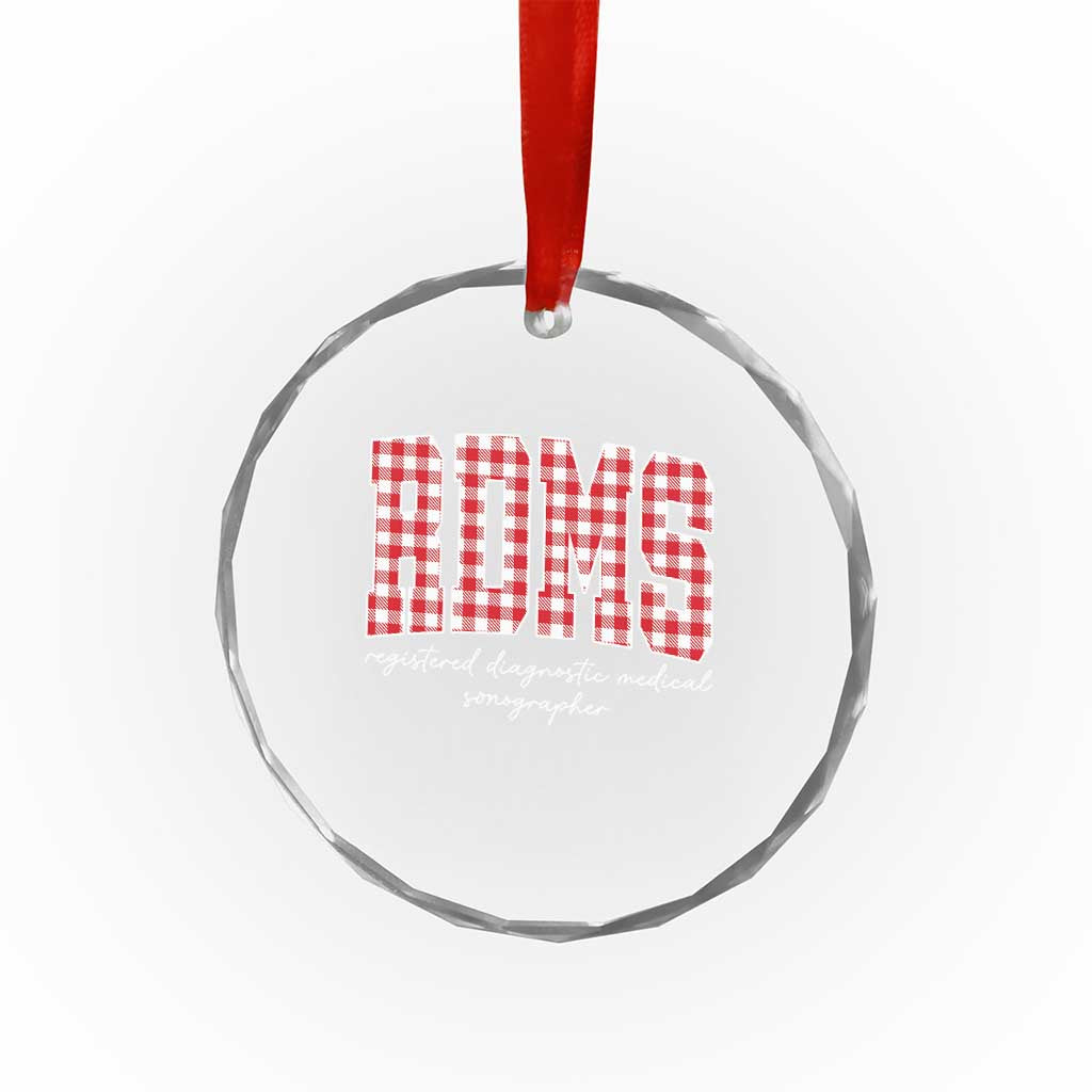 Christmas RDMS Crystal Glass Ornament Buffalo Plaid Sonographer Ultrasound Tech Gift TS10 Print Your Wear
