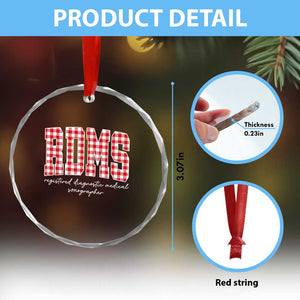 Christmas RDMS Crystal Glass Ornament Buffalo Plaid Sonographer Ultrasound Tech Gift TS10 Print Your Wear