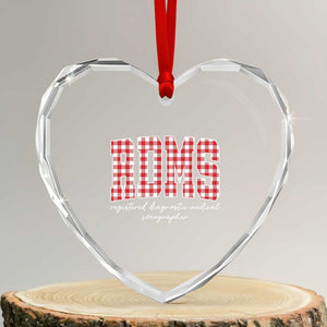 Christmas RDMS Heart Crystal Glass Ornament Buffalo Plaid Sonographer Ultrasound Tech Gift TS10 Transparent Glass 3'' Heart Print Your Wear