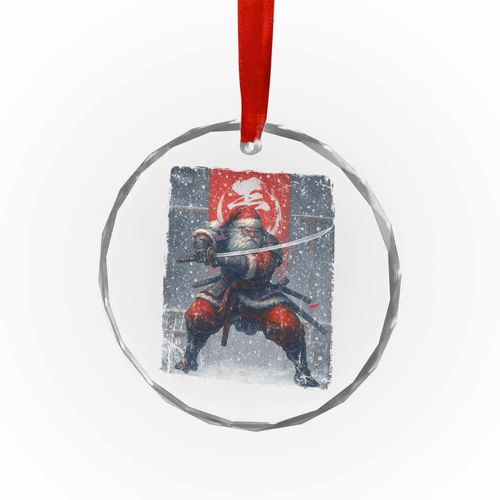 Christmas Samurai Santa Crystal Glass Ornament Japanese Xmas Warrior Sword Katana TS11 Print Your Wear