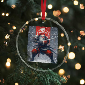 Christmas Samurai Santa Crystal Glass Ornament Japanese Xmas Warrior Sword Katana TS11 Print Your Wear