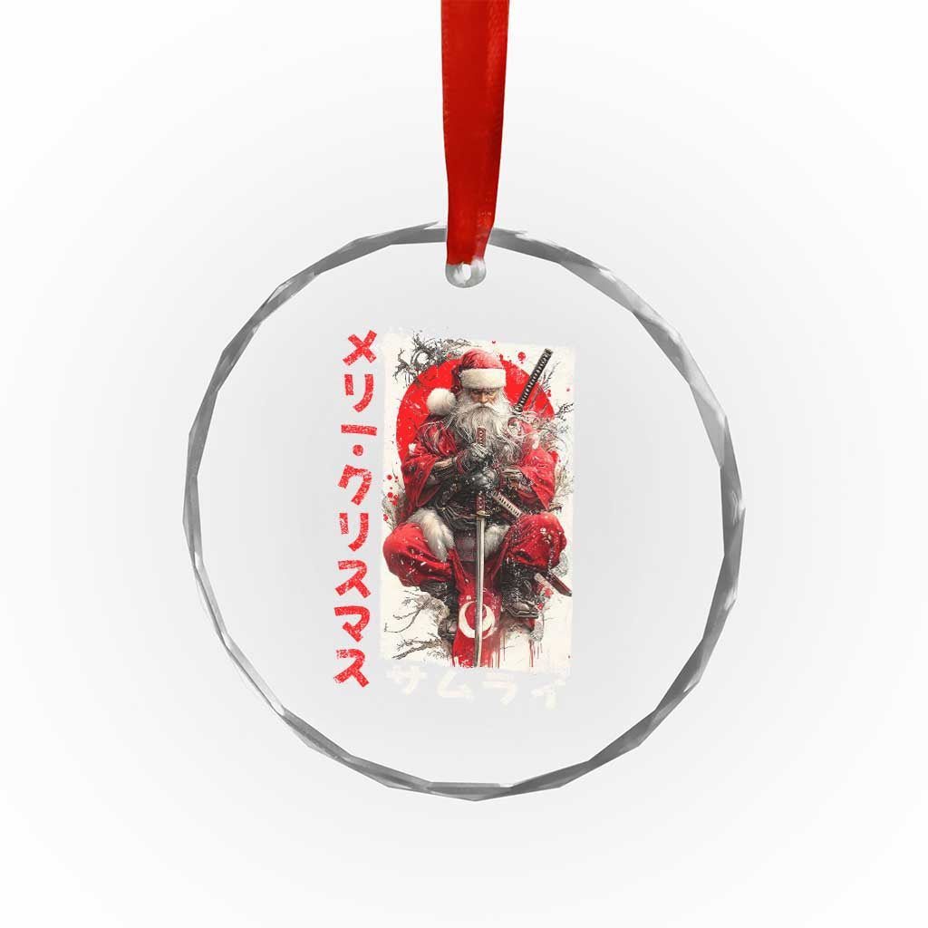 Christmas Samurai Santa Crystal Glass Ornament Japanese Xmas Warrior Ukiyo-e Art TS11 Print Your Wear
