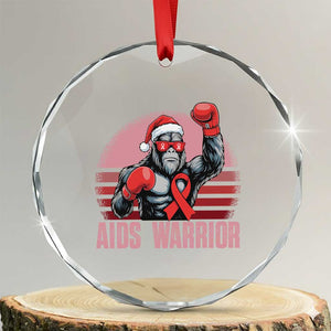 Christmas Santa Bigfoot HIV Awareness Crystal Glass Ornament Retro Vintage Style Gift TS12 Transparent Glass 3'' Circle Print Your Wear