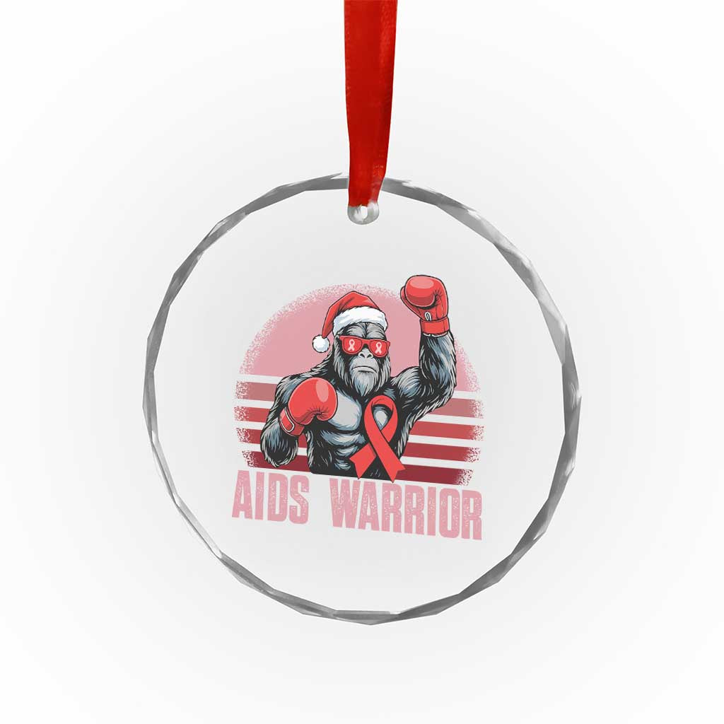 Christmas Santa Bigfoot HIV Awareness Crystal Glass Ornament Retro Vintage Style Gift TS12 Print Your Wear