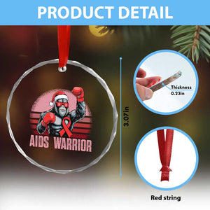 Christmas Santa Bigfoot HIV Awareness Crystal Glass Ornament Retro Vintage Style Gift TS12 Print Your Wear