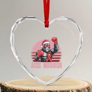 Christmas Santa Bigfoot HIV Awareness Heart Crystal Glass Ornament Retro Vintage Style Gift TS12 Transparent Glass 3'' Heart Print Your Wear