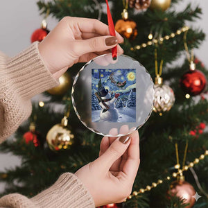 Christmas Snowman Starry Night Crystal Glass Ornament TS14 Print Your Wear