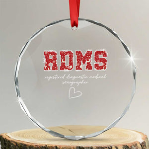 Christmas Sonographer Crystal Glass Ornament RDMS Ultrasound Tech Technologist Gift TS10 Transparent Glass 3'' Circle Print Your Wear
