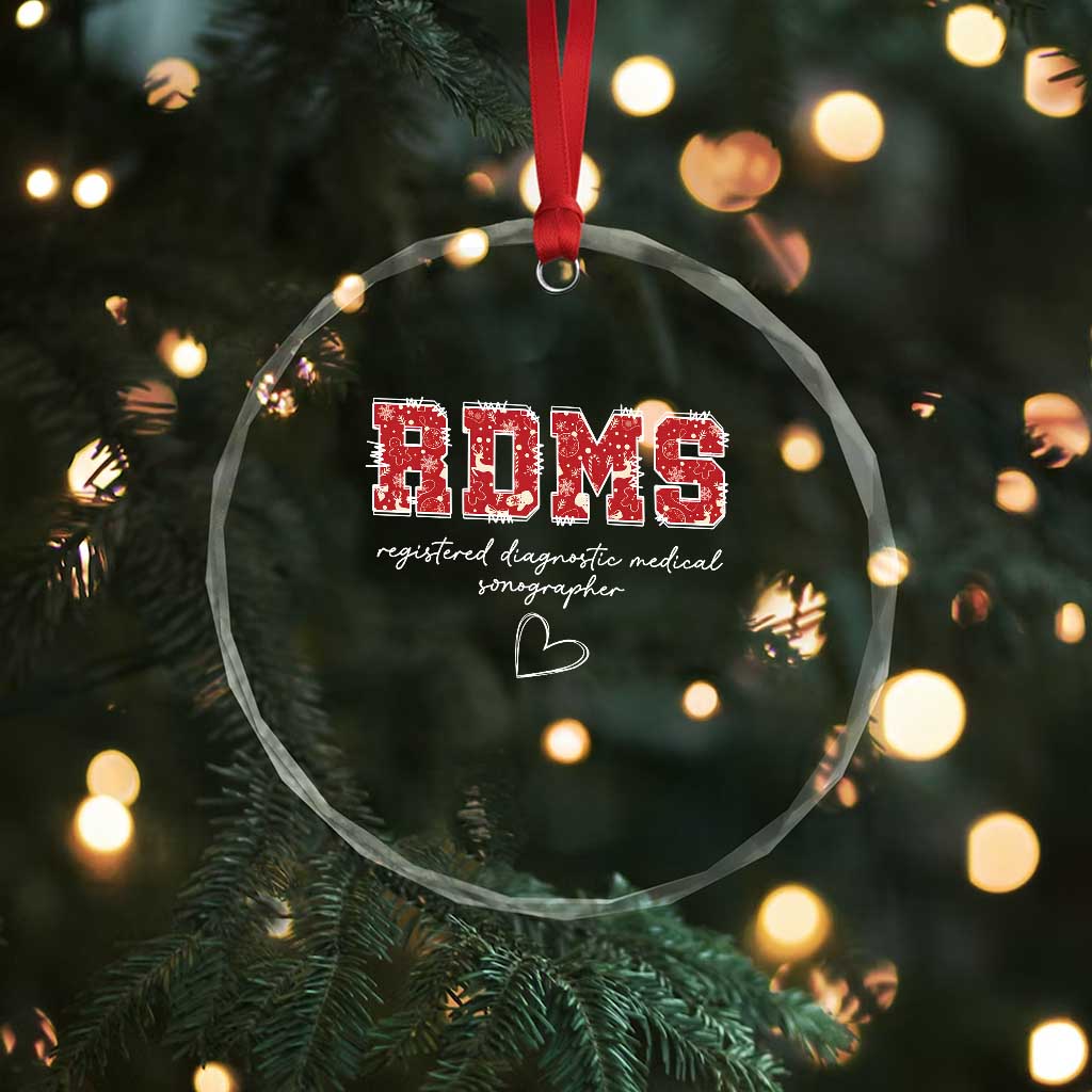 Christmas Sonographer Crystal Glass Ornament RDMS Ultrasound Tech Technologist Gift TS10 Print Your Wear