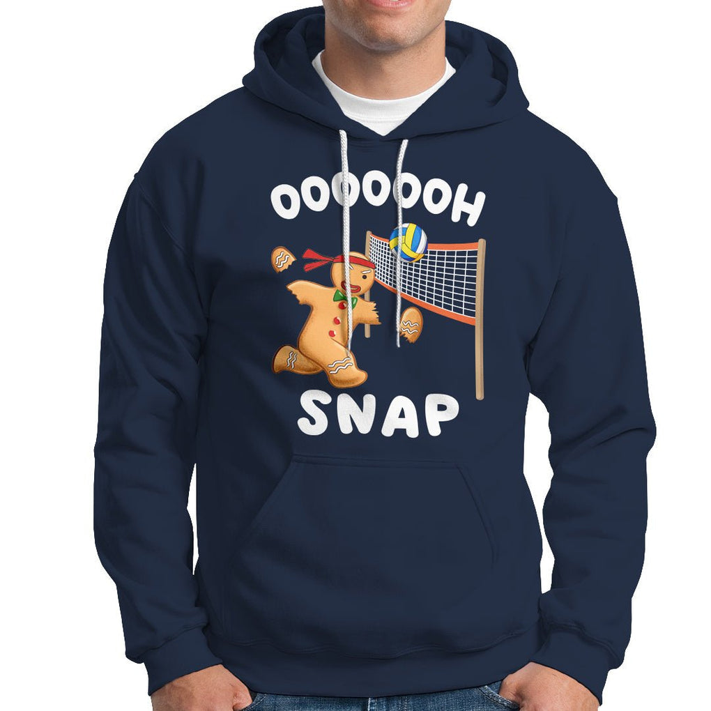 Christmas Sport Hoodie Volleyball Player Gingerbread Man Blocker Oh Snap TS09 Navy Printyourwear