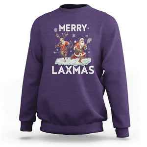 Christmas Sport Sweatshirt Merry LAXMAS Santa Reindeer Play Lacrosse TS09 Purple Printyourwear