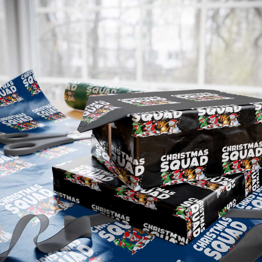 Christmas Squad Wrapping Paper Roll Santa Dabbing Elf Family Matching Pajamas TS10 Black Print Your Wear