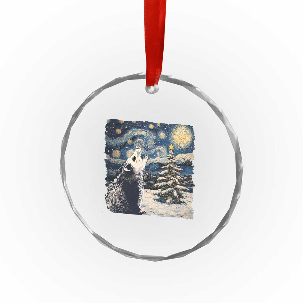 Christmas Starry Night Opossum Crystal Glass Ornament TS09 Print Your Wear