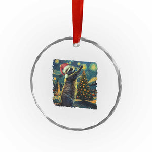 Christmas Starry Night Raccoon Crystal Glass Ornament TS09 Print Your Wear