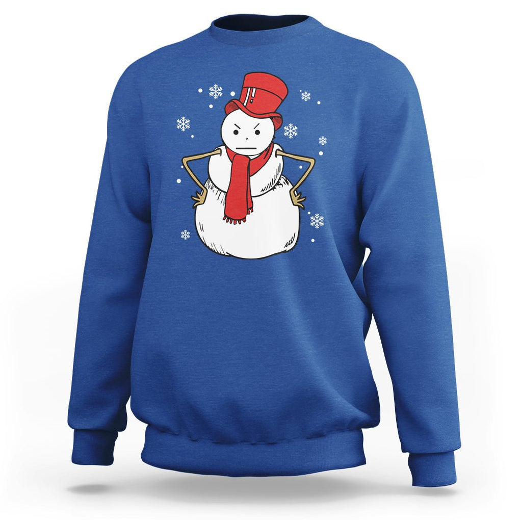 Christmas Sweatshirt Angry Snowman Funny Xmas TS09 Royal Blue Printyourwear