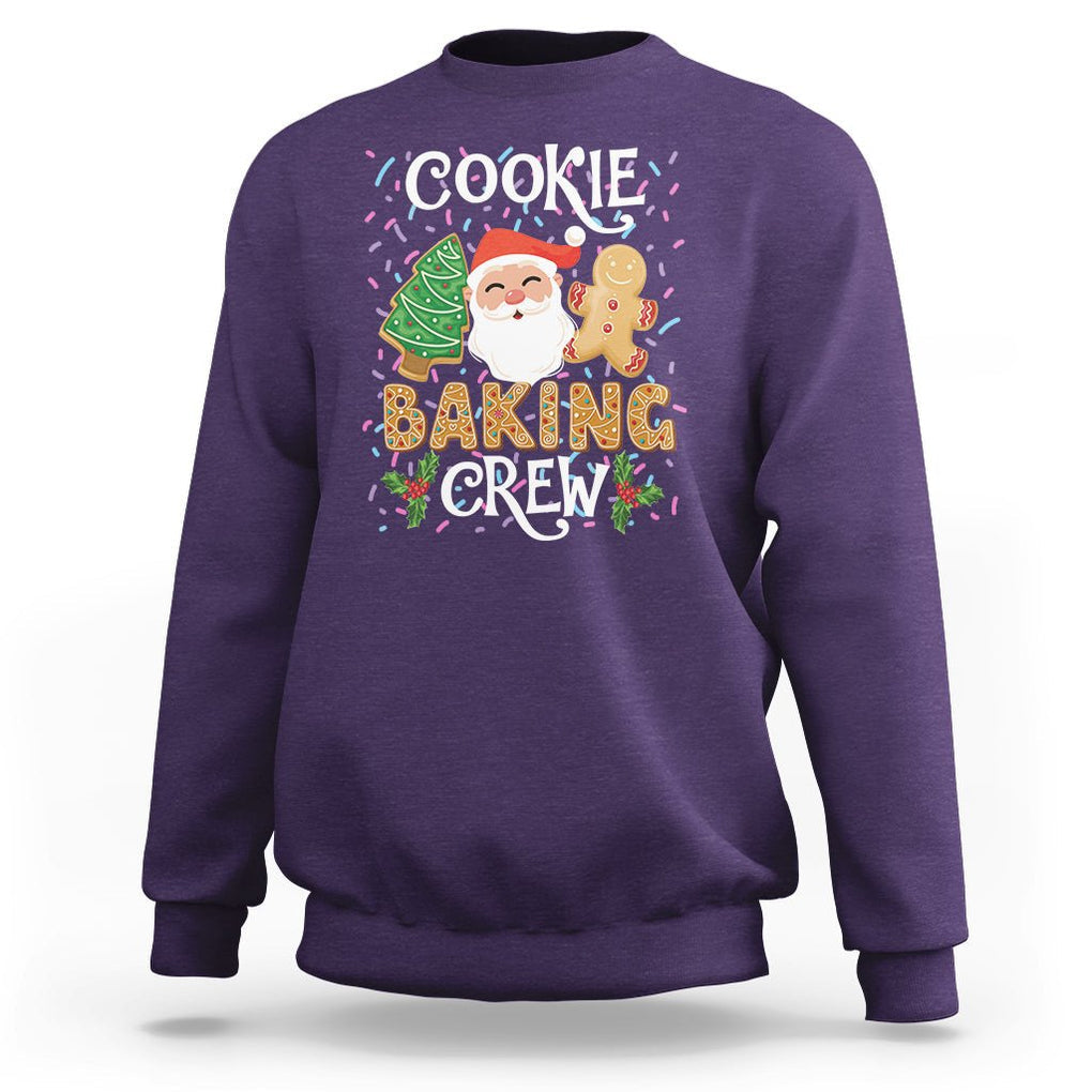 Christmas Sweatshirt Cookie Baking Crew Santa Xmas Tree Gingerbread TS09 Purple Printyourwear