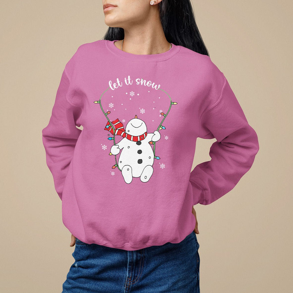 Christmas Sweatshirt Let It Snow Cute Snowman Xmas TS09 Azalea Printyourwear
