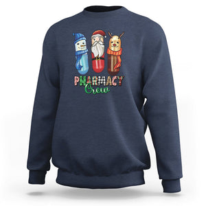 Christmas Sweatshirt Snowman Reindeer Santa Pharmacy Crew TS09 Navy Printyourwear