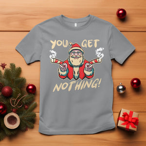 Christmas T Shirt Angry Santa Candy Gun You Get Nothing Cool Gangsta TS09 Sport Gray Printyourwear