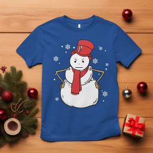 Christmas T Shirt Angry Snowman Funny Xmas TS09 Royal Blue Printyourwear
