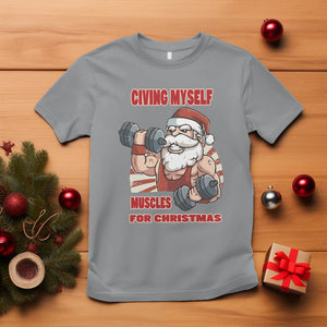 Christmas T Shirt Civing Muscles Santa Weightlifting Gymer TS09 Sport Gray Printyourwear