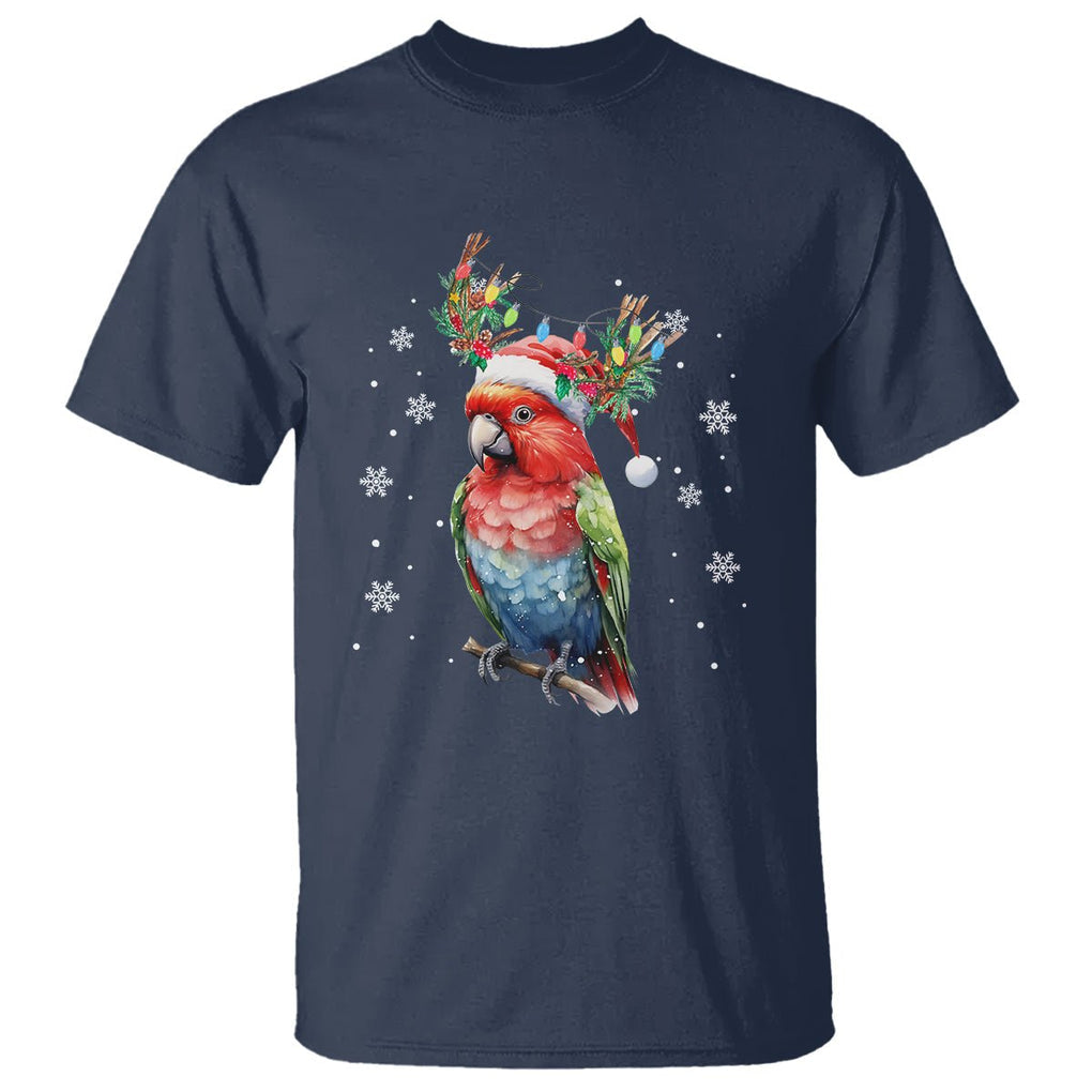Christmas T Shirt Cute Parot Reindeer Santa Hat TS09 Printyourwear
