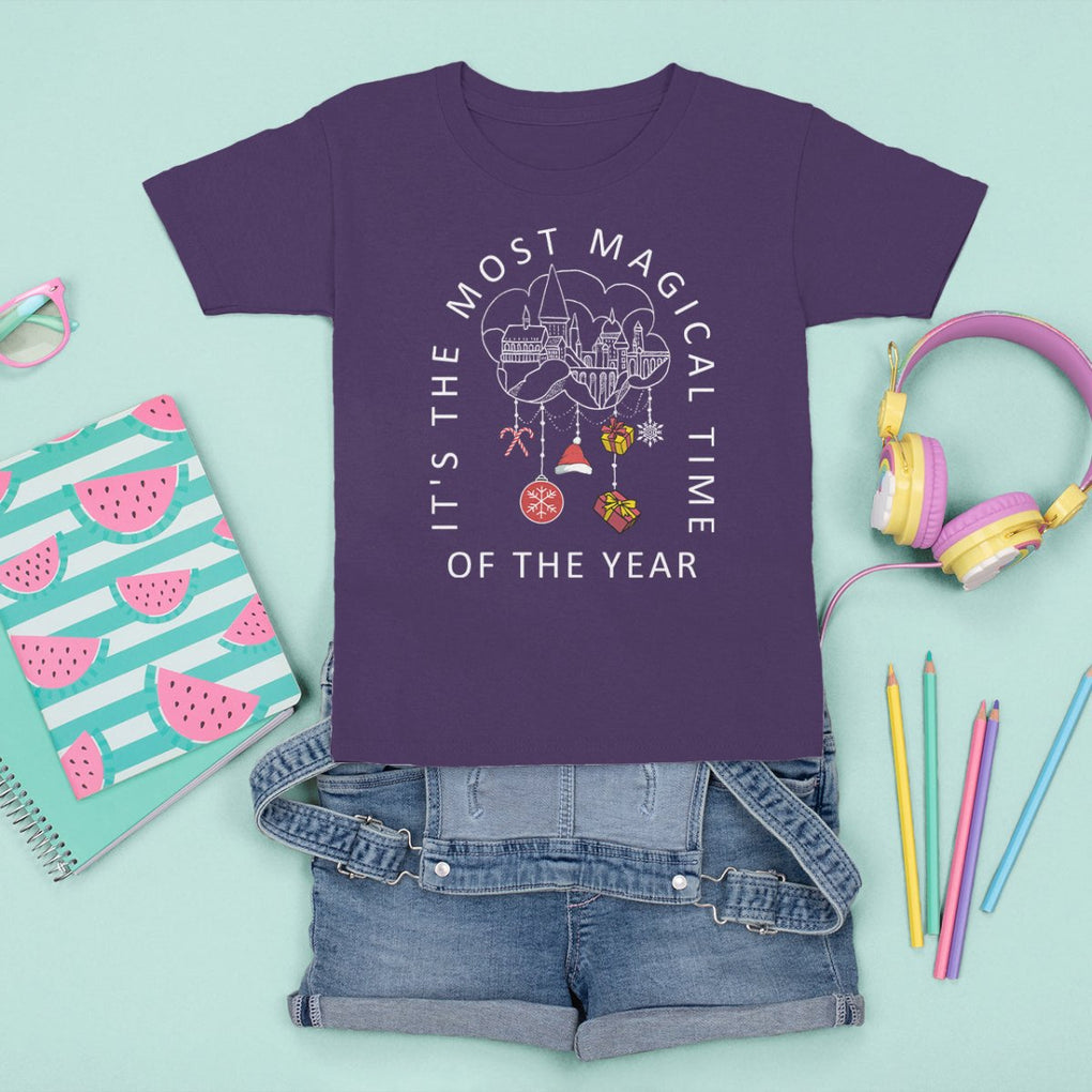 Christmas T Shirt For Kid It's The Most Magical Time Of The Year Dream Castle TS09 Purple Printyourwear