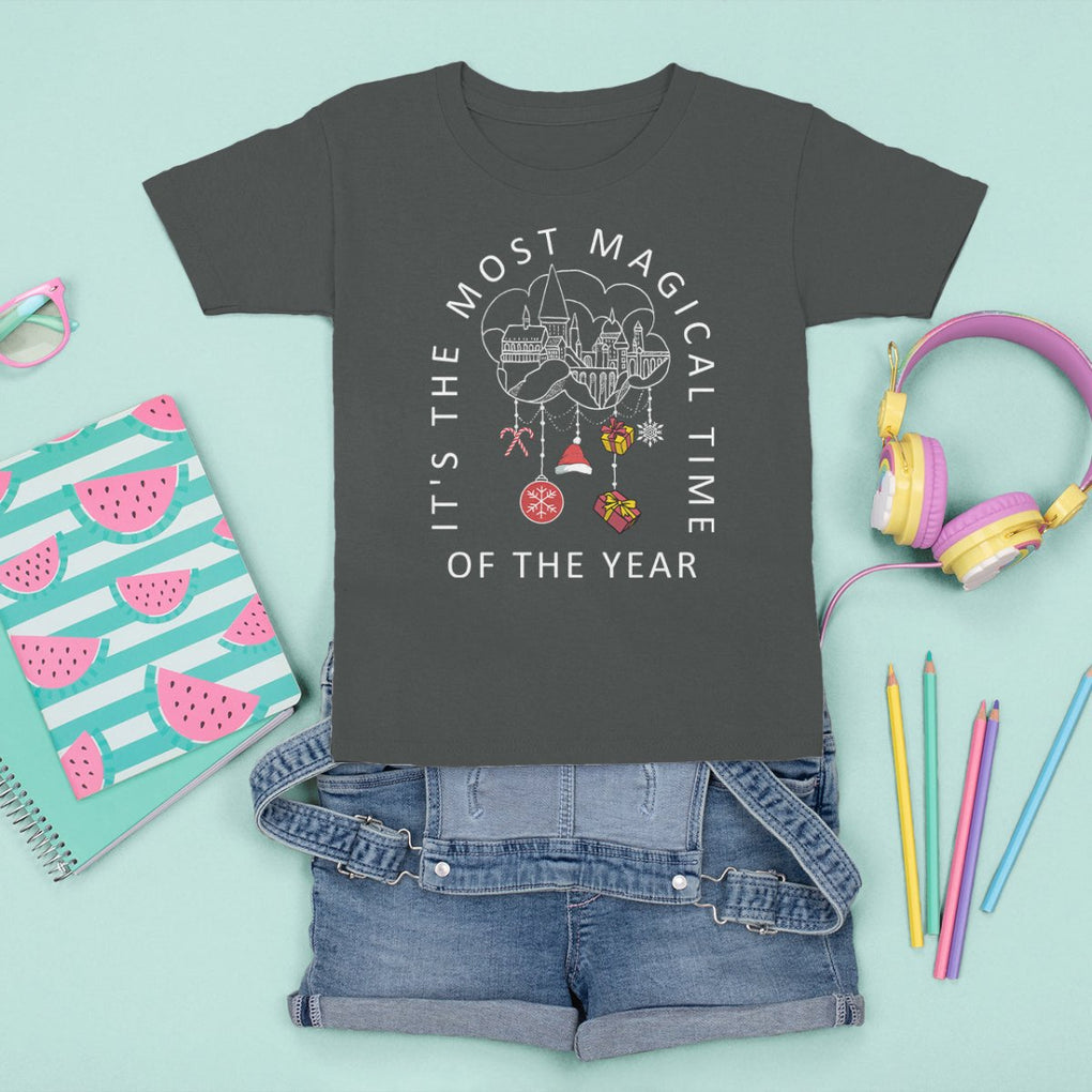 Christmas T Shirt For Kid It's The Most Magical Time Of The Year Dream Castle TS09 Dark Heather Printyourwear