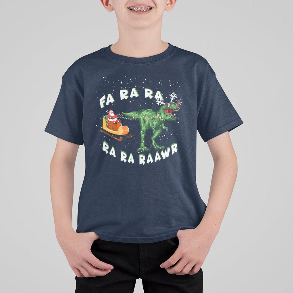 Christmas T Shirt For Kid Tree Rex Fa Ra Rawr T-Rex Dinosaur TS09 Printyourwear