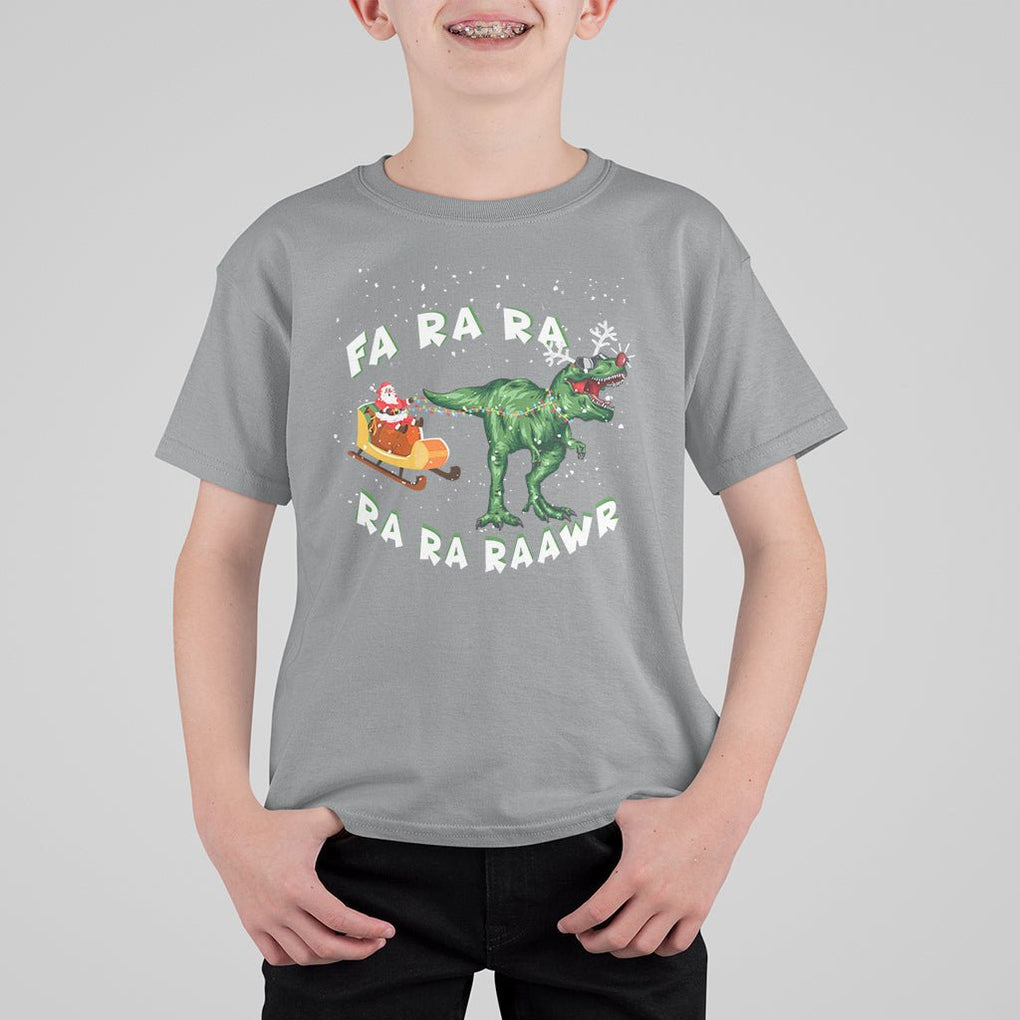 Christmas T Shirt For Kid Tree Rex Fa Ra Rawr T-Rex Dinosaur TS09 Printyourwear