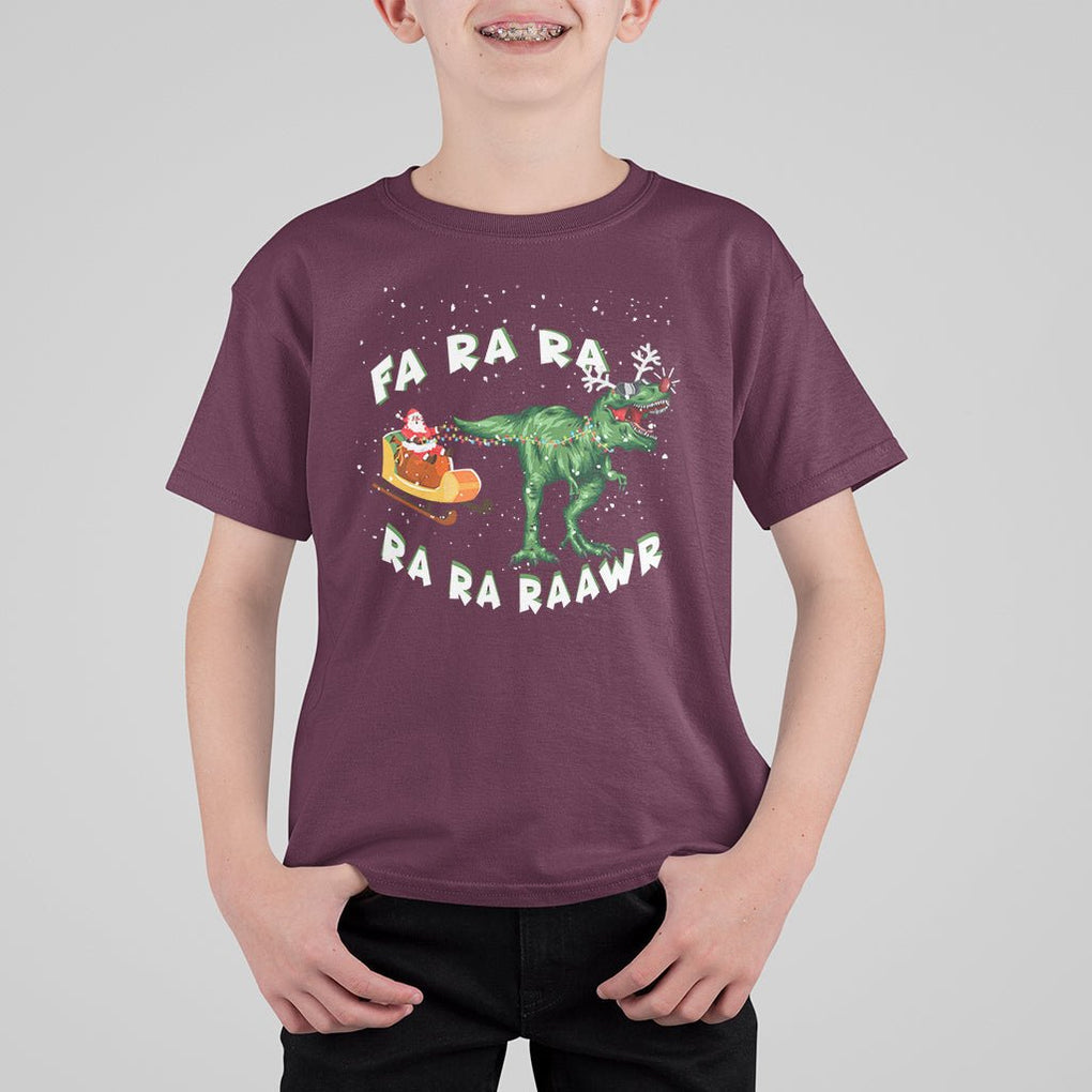 Christmas T Shirt For Kid Tree Rex Fa Ra Rawr T-Rex Dinosaur TS09 Printyourwear