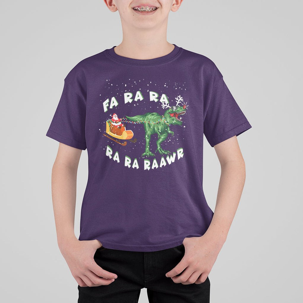 Christmas T Shirt For Kid Tree Rex Fa Ra Rawr T-Rex Dinosaur TS09 Printyourwear