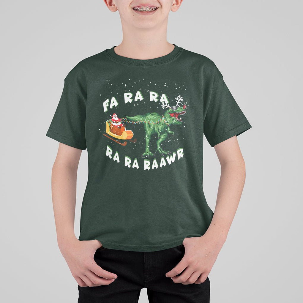 Christmas T Shirt For Kid Tree Rex Fa Ra Rawr T-Rex Dinosaur TS09 Printyourwear