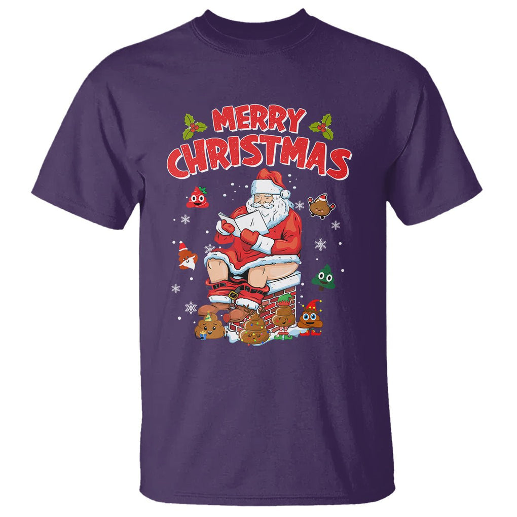 Christmas T Shirt Funny Santa Pooping Down The Chimney TS09 Printyourwear