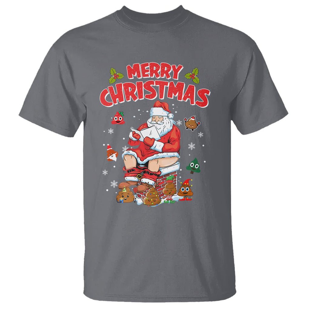 Christmas T Shirt Funny Santa Pooping Down The Chimney TS09 Printyourwear