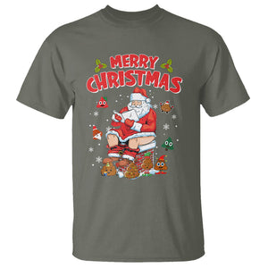 Christmas T Shirt Funny Santa Pooping Down The Chimney TS09 Printyourwear