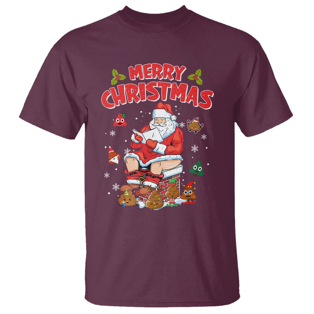 Christmas T Shirt Funny Santa Pooping Down The Chimney TS09 Printyourwear