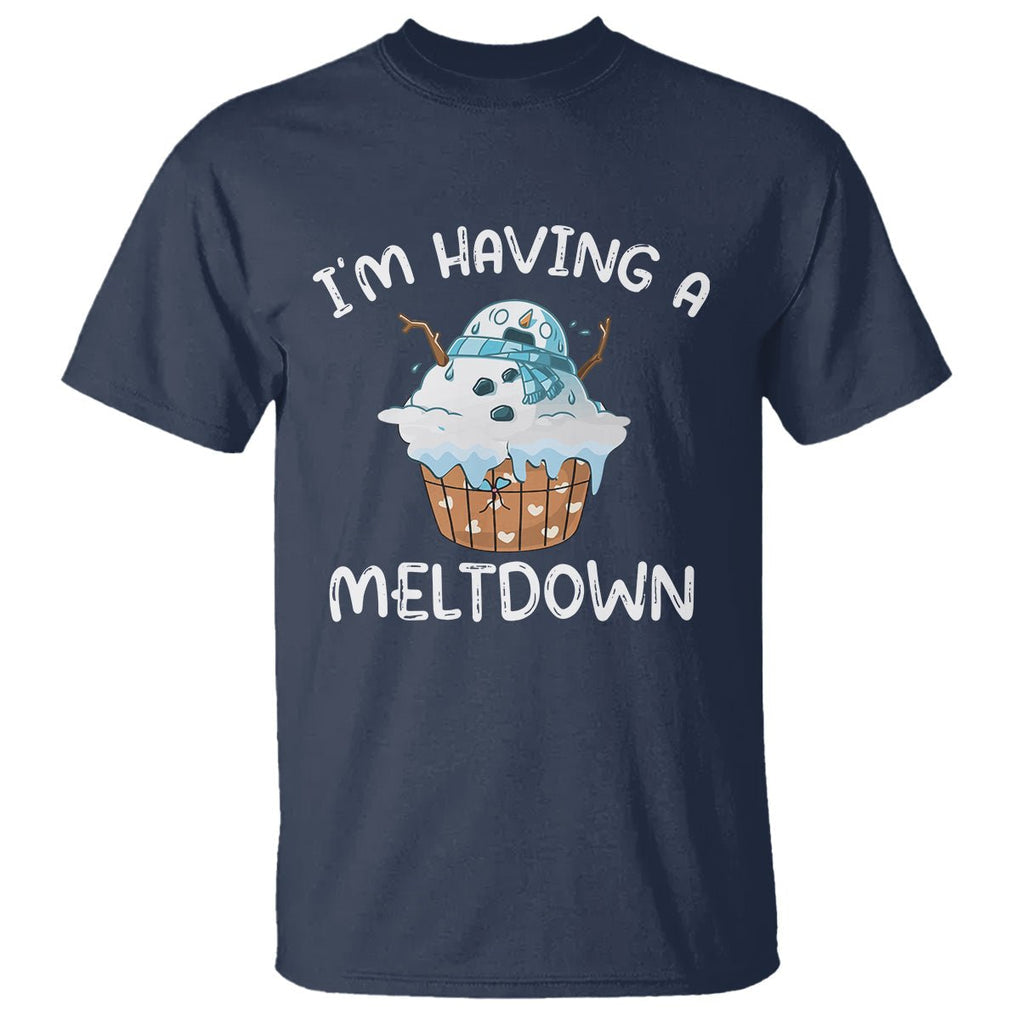 Christmas T Shirt I'm Having a Meltdown Snowman Xmas Melting Snow Icecream TS09 Printyourwear